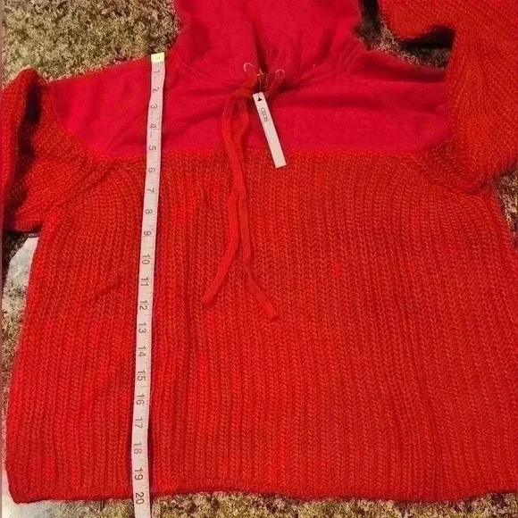 Women's ASOS Red Knit Sweat Hoodie LS Sz 0 - Picture 10 of 11
